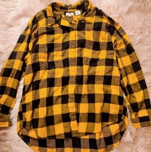 Levi's black and yellow flannel XL